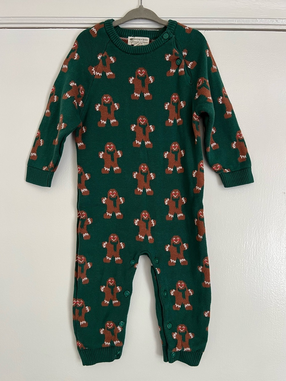 Mónica + Andy Sweater Romper Joyful Gingerbread, 18-24 months, Christmas holiday - Picture 1 of 3